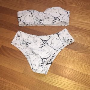 Marble pattern bikini